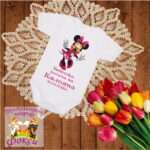 Персонализирано Бебешко Боди Погача Мини маус Minnie Mouse