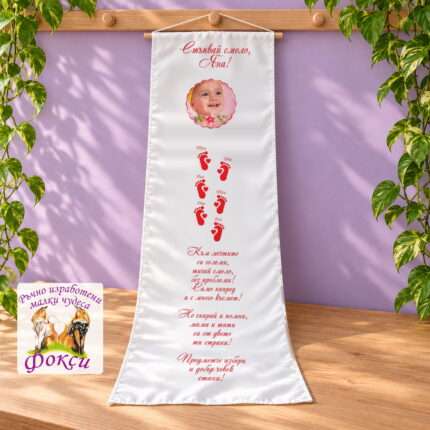 Платно (килимче) за прощъпулник (прохождане) 50×150см- First steps със снимка