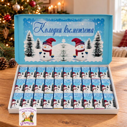 Кутия 30 броя Шоколадови бонбони Коледни късметчета