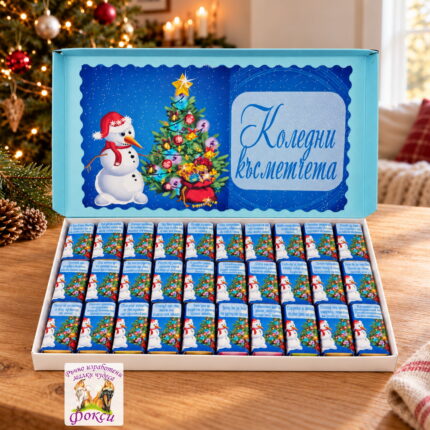 Кутия 30 броя Шоколадови бонбони Коледни късметчета
