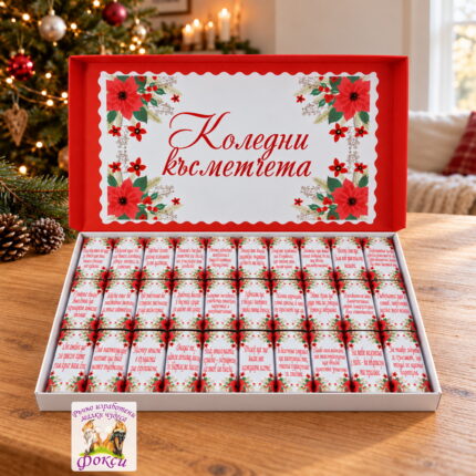 Кутия 30 броя Шоколадови бонбони Коледни късметчета